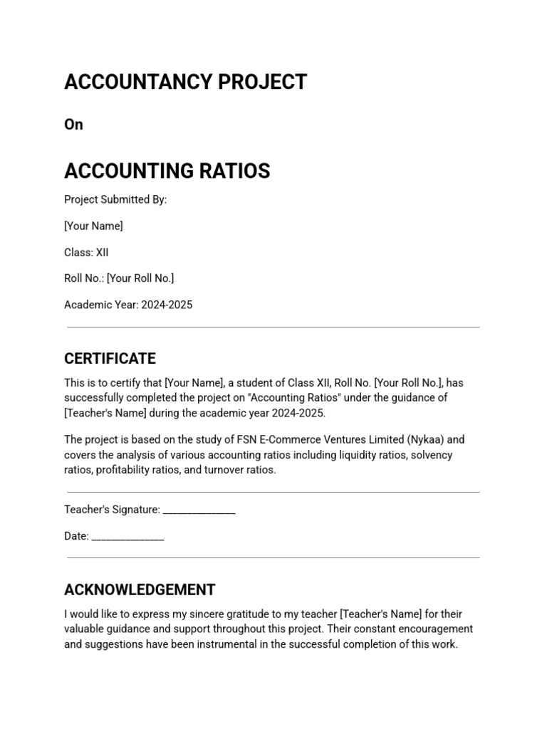 How to Make Accountancy Project File Draft - Google Docs | PDF