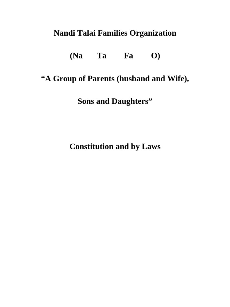Nandi Talai Families Organization | PDF | Committee | Liquidation