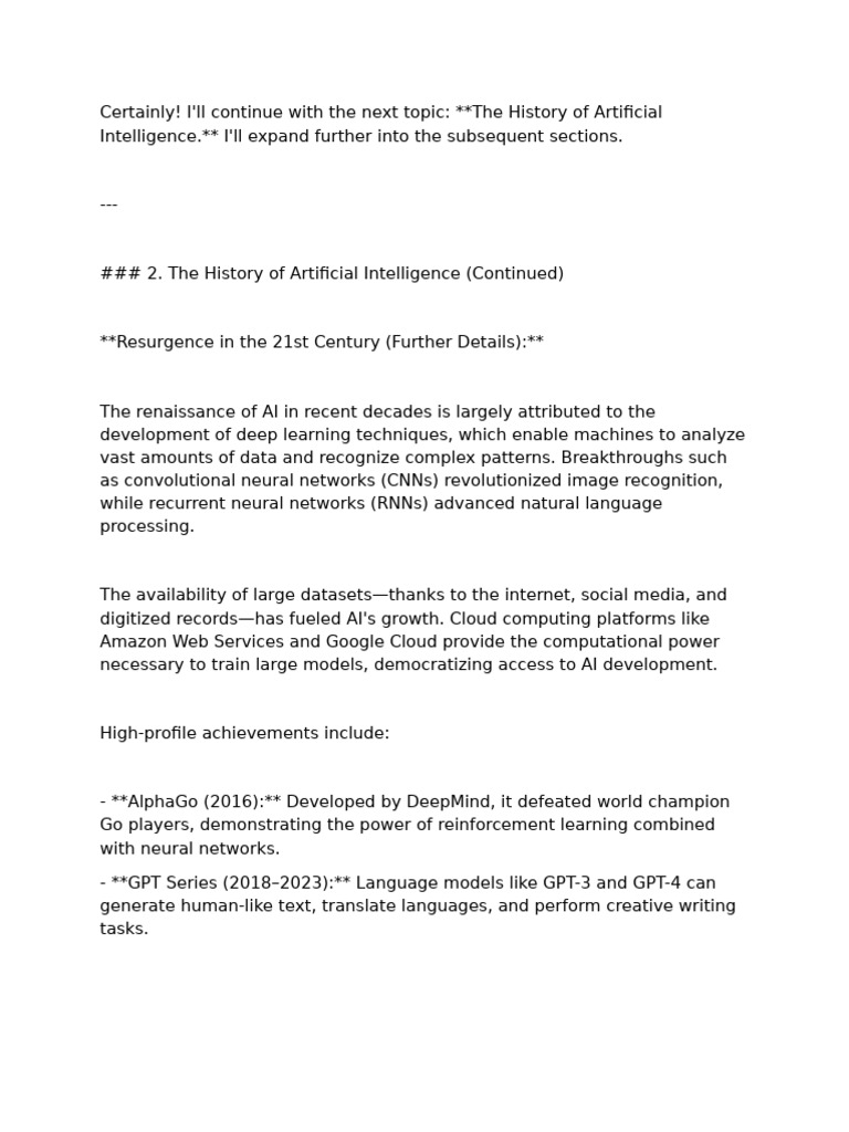 History of AI From A Humans Perspective | PDF | Artificial Intelligence ...
