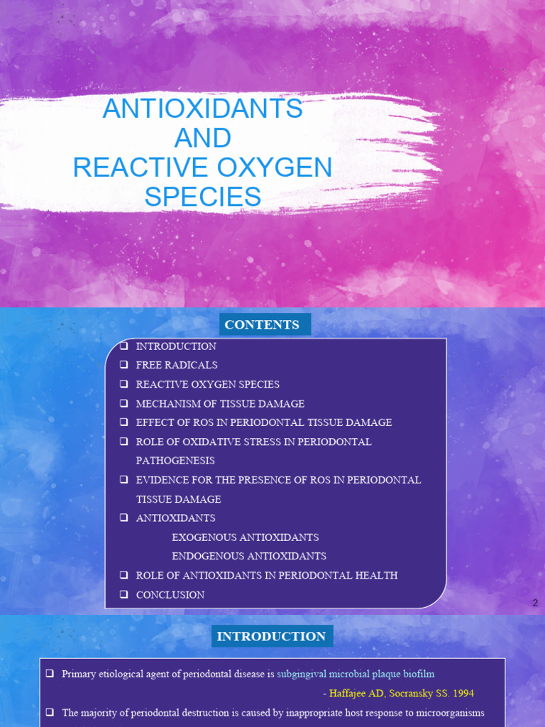 Antooxidants and Reactive Oxygen Species | PDF | Reactive Oxygen ...