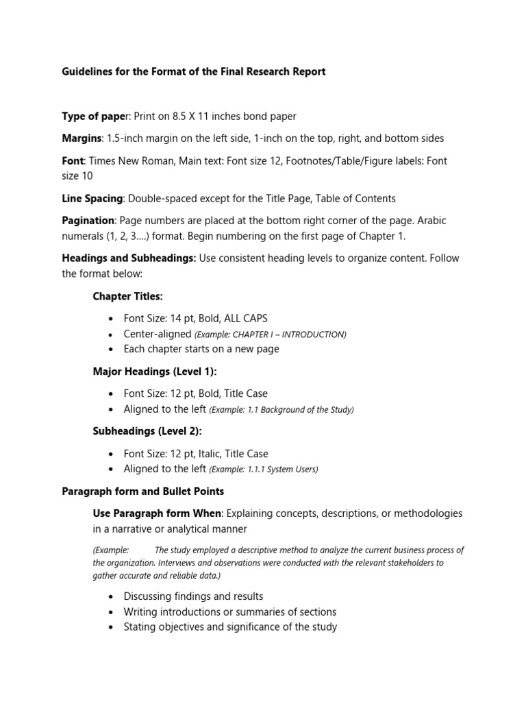 Guidelines For The Final Draft of SAD Project - 2 | PDF | Feasibility ...