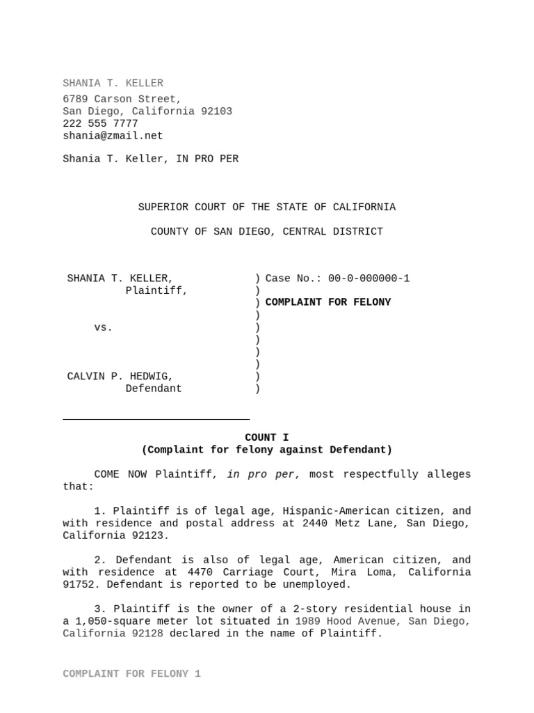 Pleading Paper Format Template | PDF | Lawsuit | Complaint