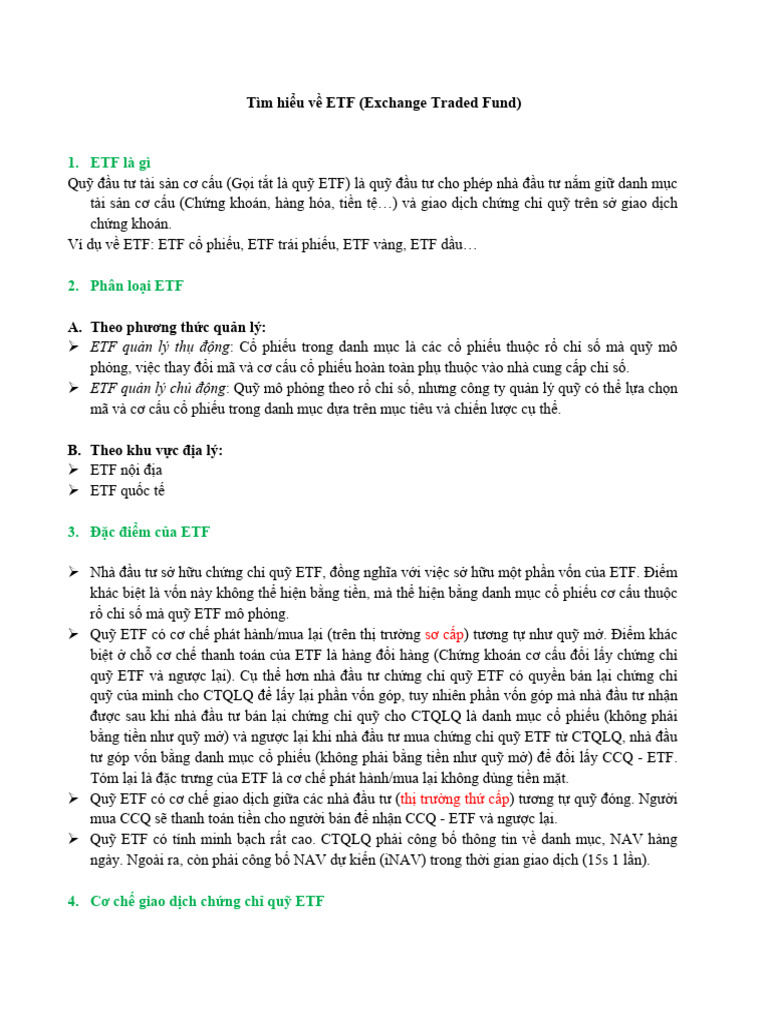 Tìm hiểu về ETF | PDF