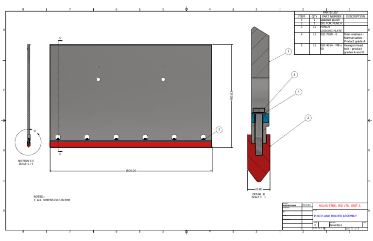 PUNCH AND HOLDERS ASSEMBLY | PDF | Metalworking