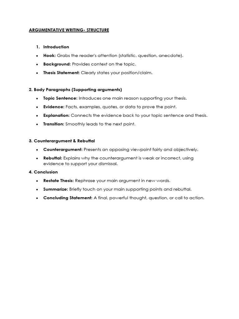 G7 - Structure of An Argumentative Text | PDF