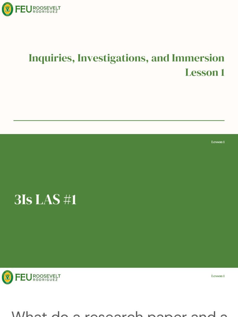 3Is Lesson 1 - Parts of Chapter 3 | PDF | Methodology | Scientific Method