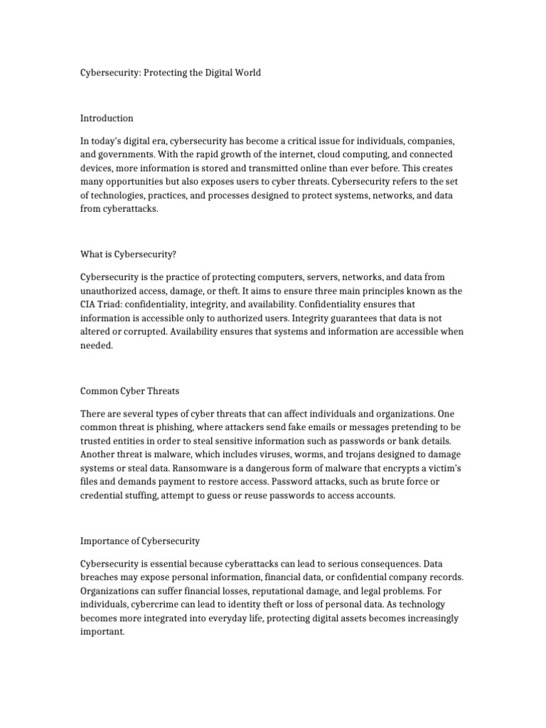 Cybersecurity Document | PDF
