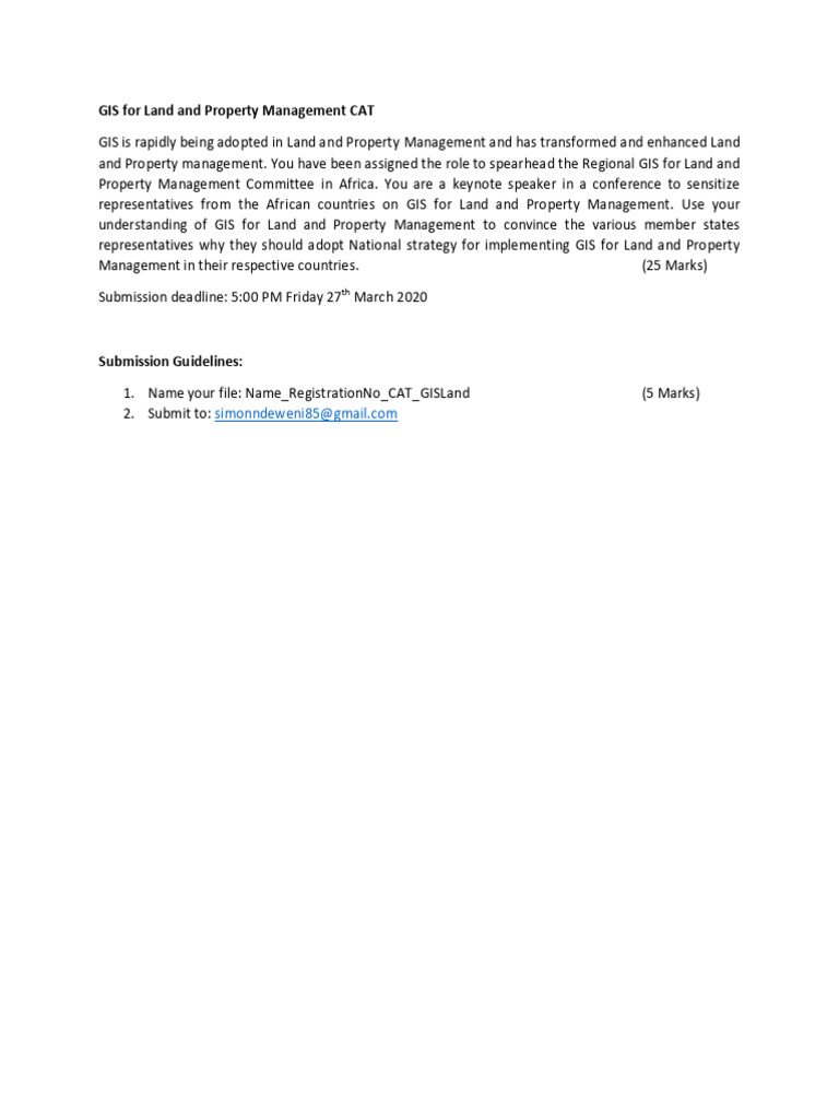 GIS For Land and Property Management CAT | PDF