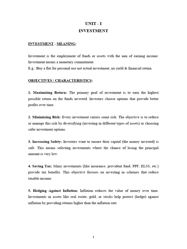Sapm Unit 1 To 5 | PDF | Securities (Finance) | Financial Risk