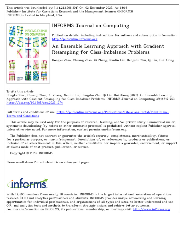 Zhao Et Al 2023 an Ensemble Learning Approach With Gradient Resampling ...