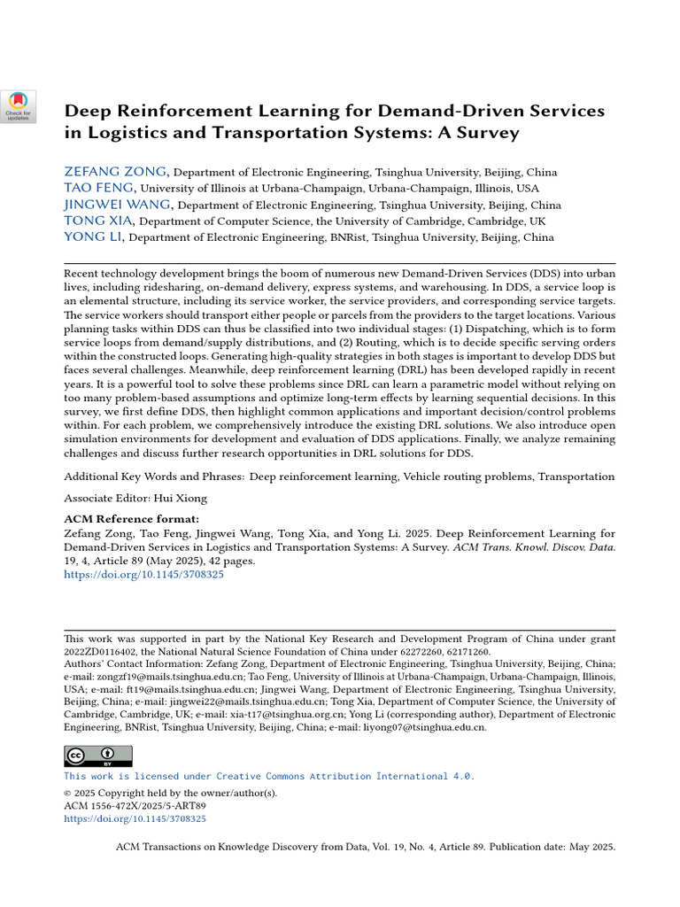 Deep Reinforcement Learning For Demand-Driven Services in Logistics and ...