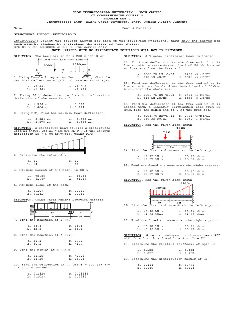 Ce Ic 423 PS 6 | PDF | Beam (Structure) | Mechanical Engineering