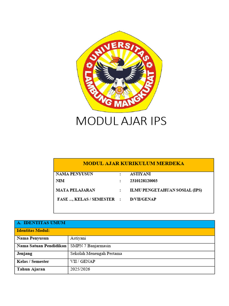 Modul Ajar Ips Uts | PDF
