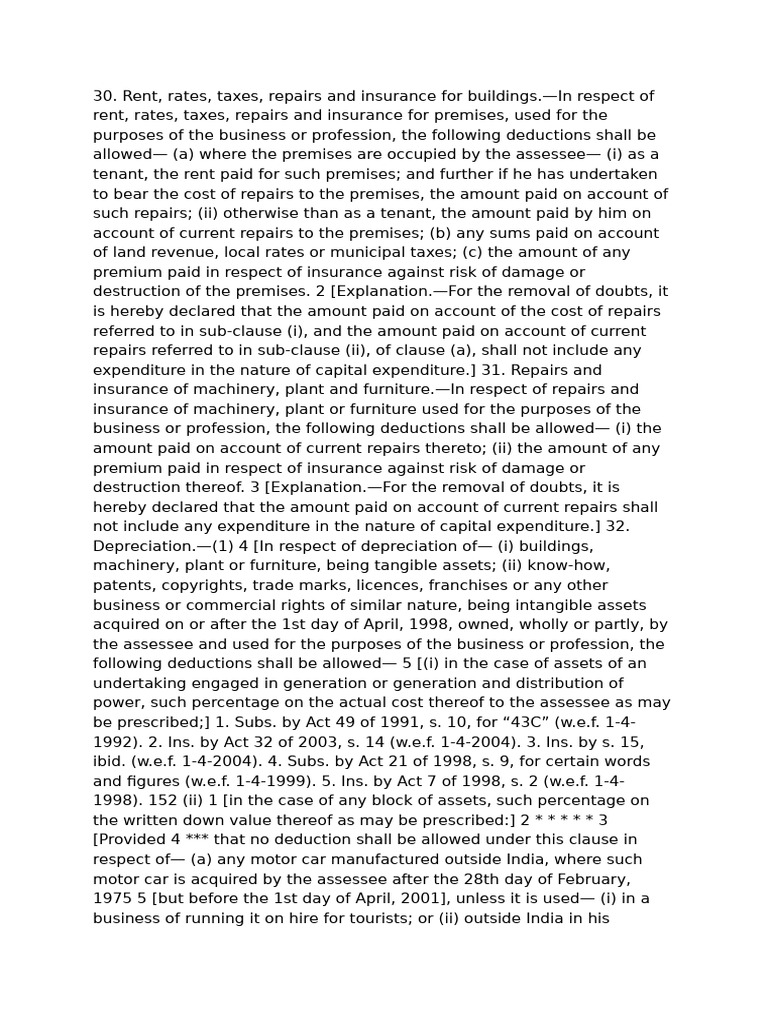 Sec 30 | PDF | Tax Deduction | Depreciation