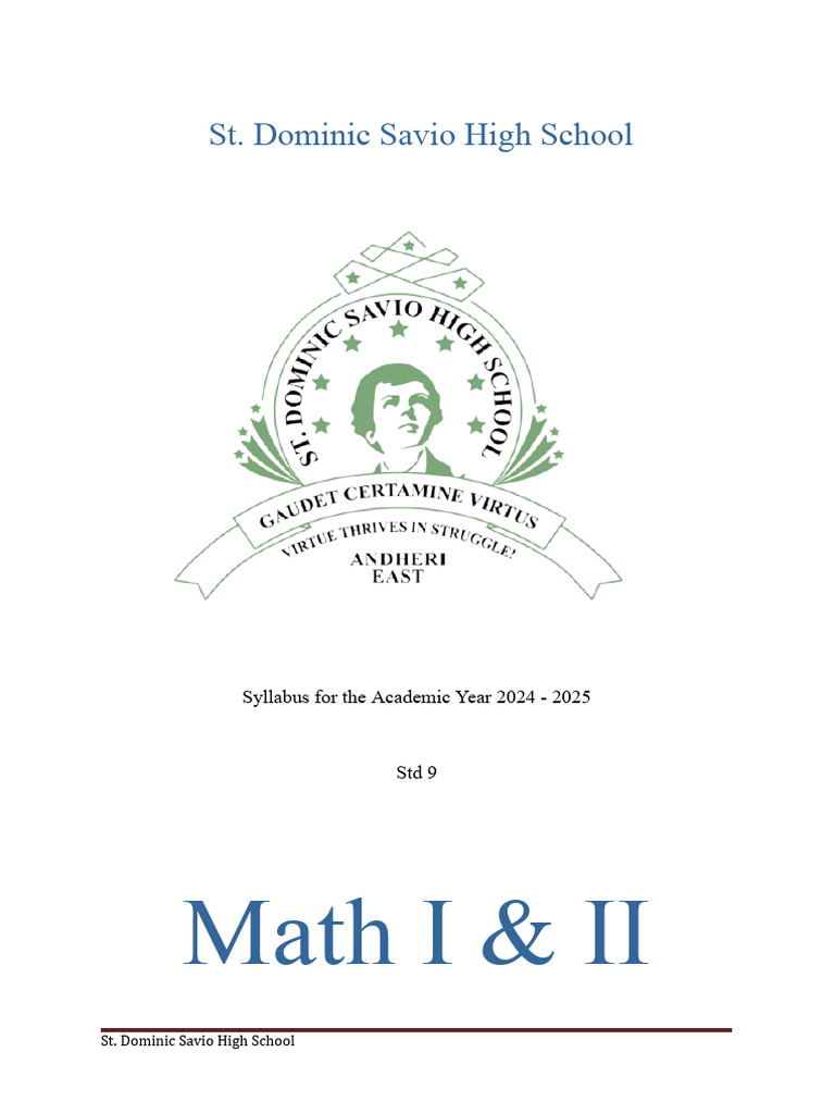 Std 9 Math Syllabus | PDF | Mathematics | Geometry