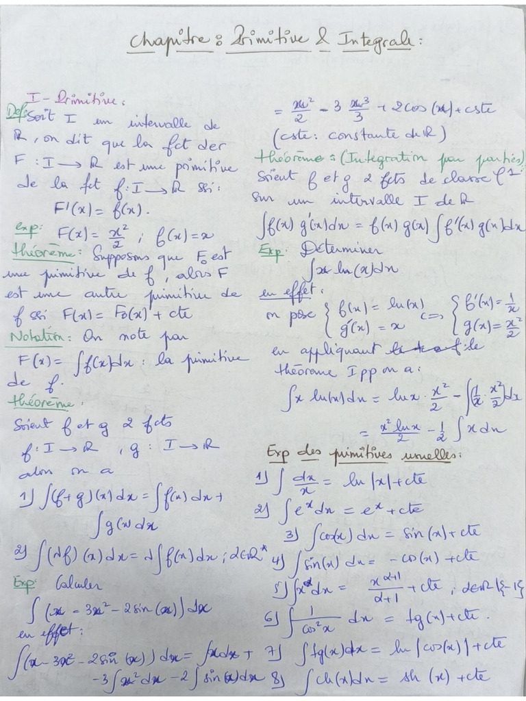 1-Primitives & Integrales | PDF