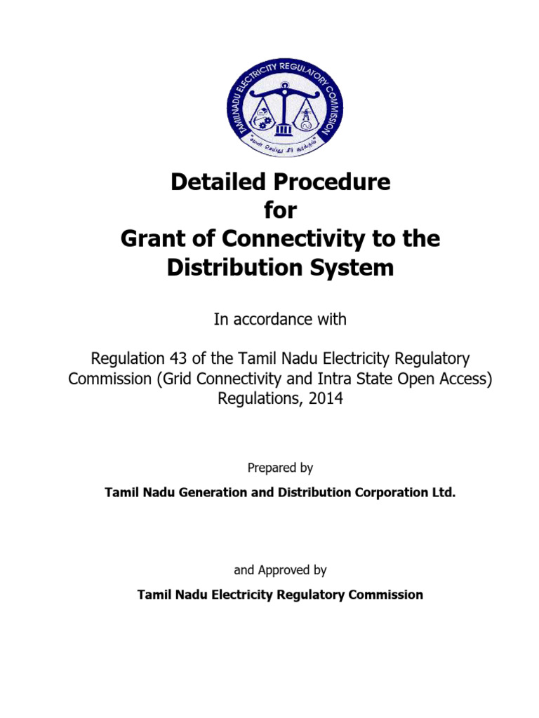 Detailed Procedure For Grant of Connectivity To The Distribution System ...
