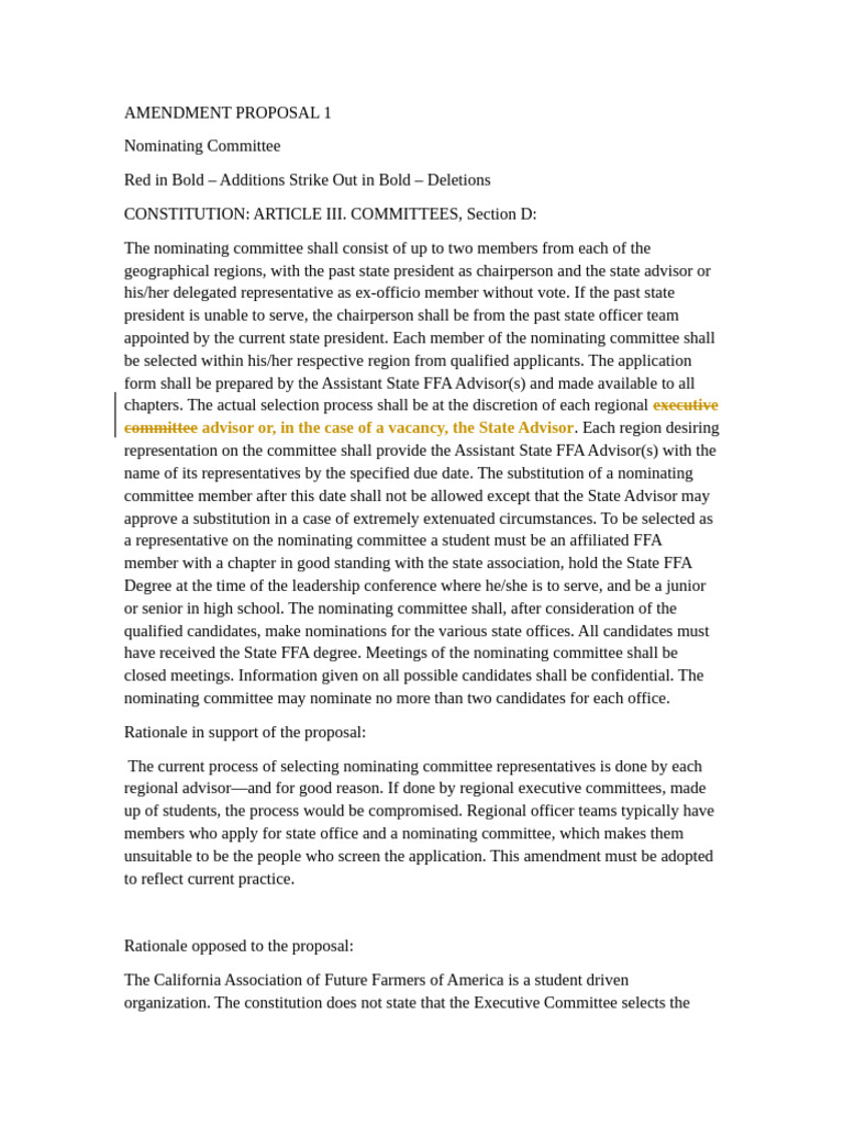 Amendment Proposal 1, 2026 | PDF | Committee | Public Law