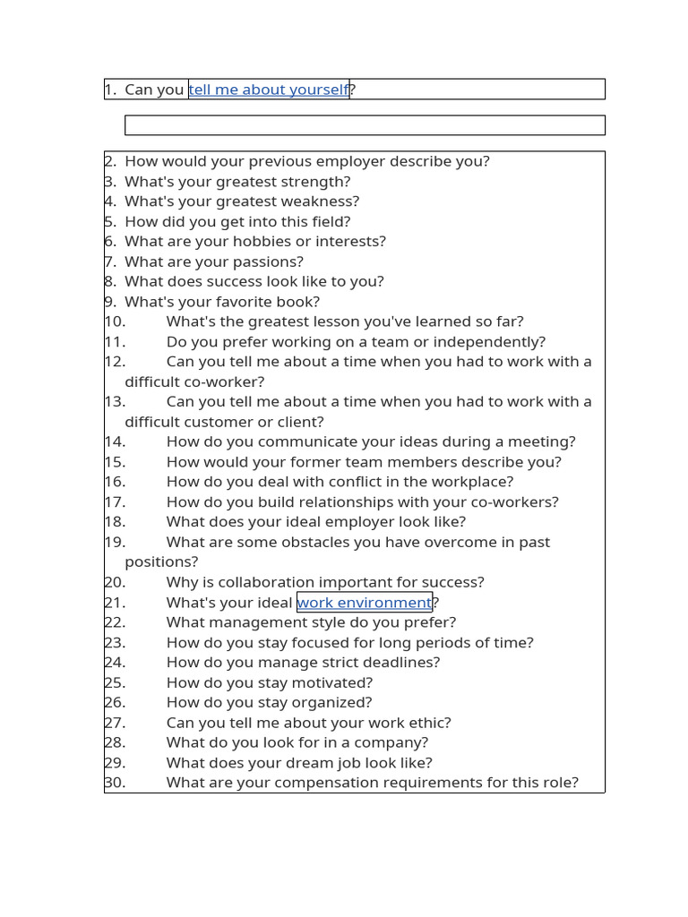 25 HR Questions With Ans | PDF | Goal | Strategic Planning