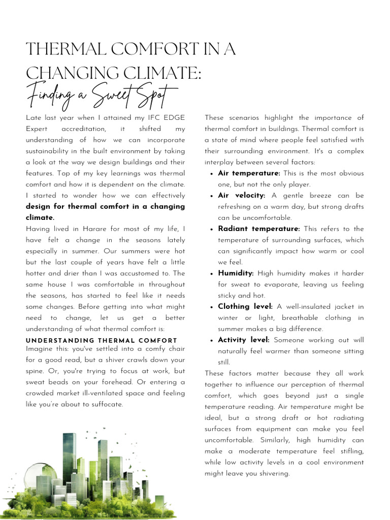 THERMAL COMFORT IN A Changing Climate | PDF | Humidity | Natural ...