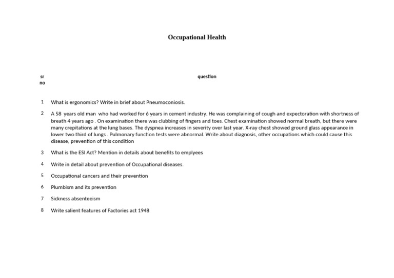 Occ Health | PDF