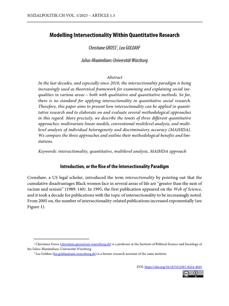 Modeling Intersectionality | PDF | Multilevel Model | Quantitative Research