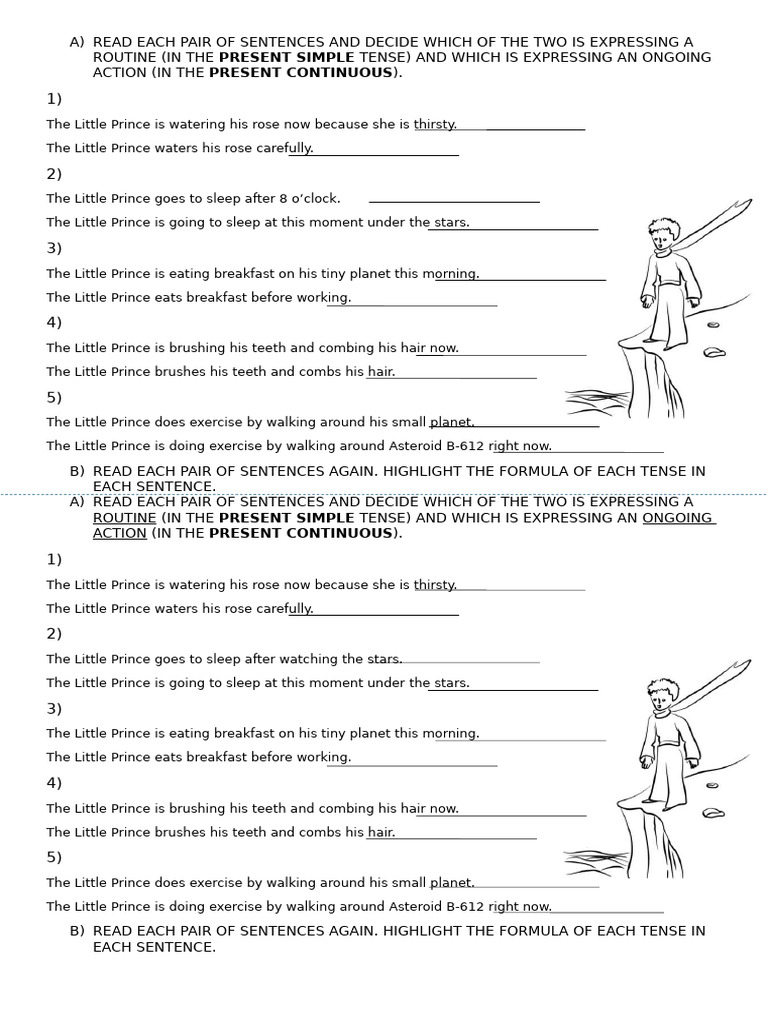Present Simple vs Present Continuous Worksheet 1 | PDF