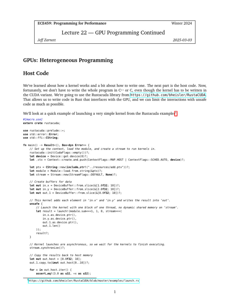 L22-GPU Programming Continued | PDF | Pointer (Computer Programming ...