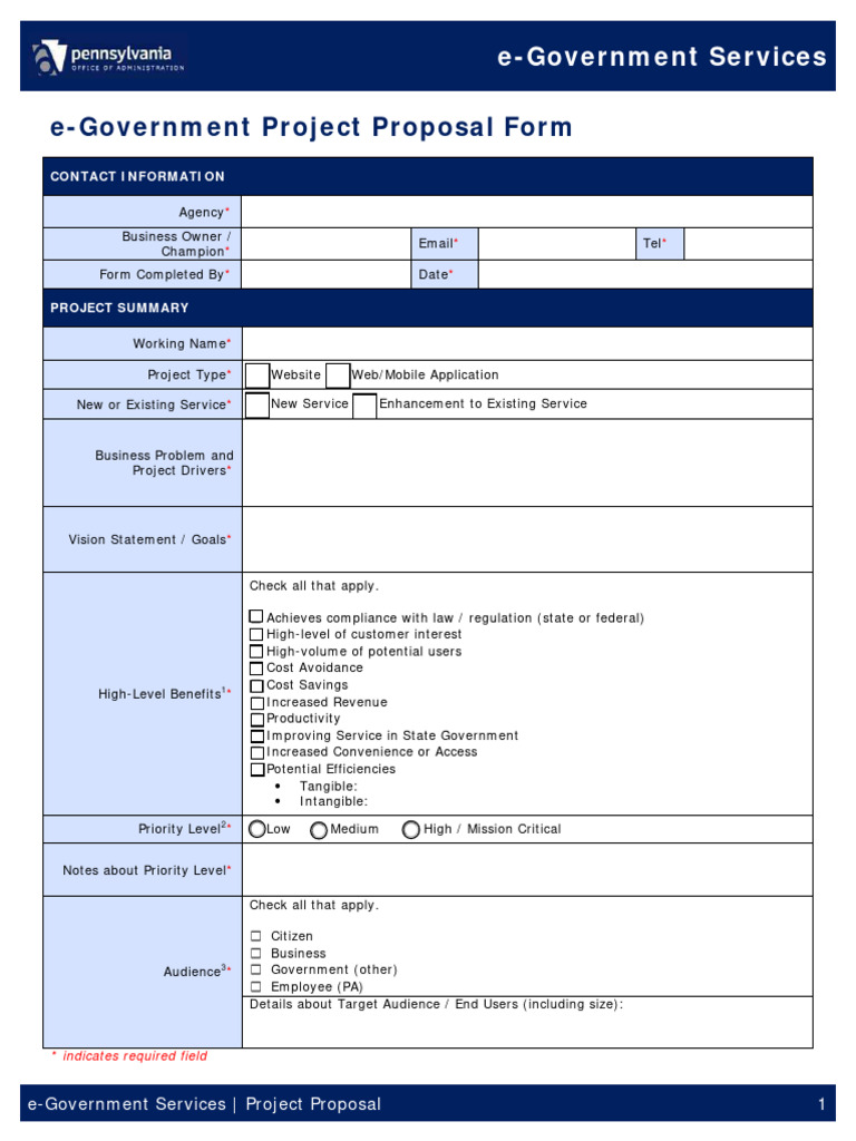 PNG Government Project Proposal Template | PDF
