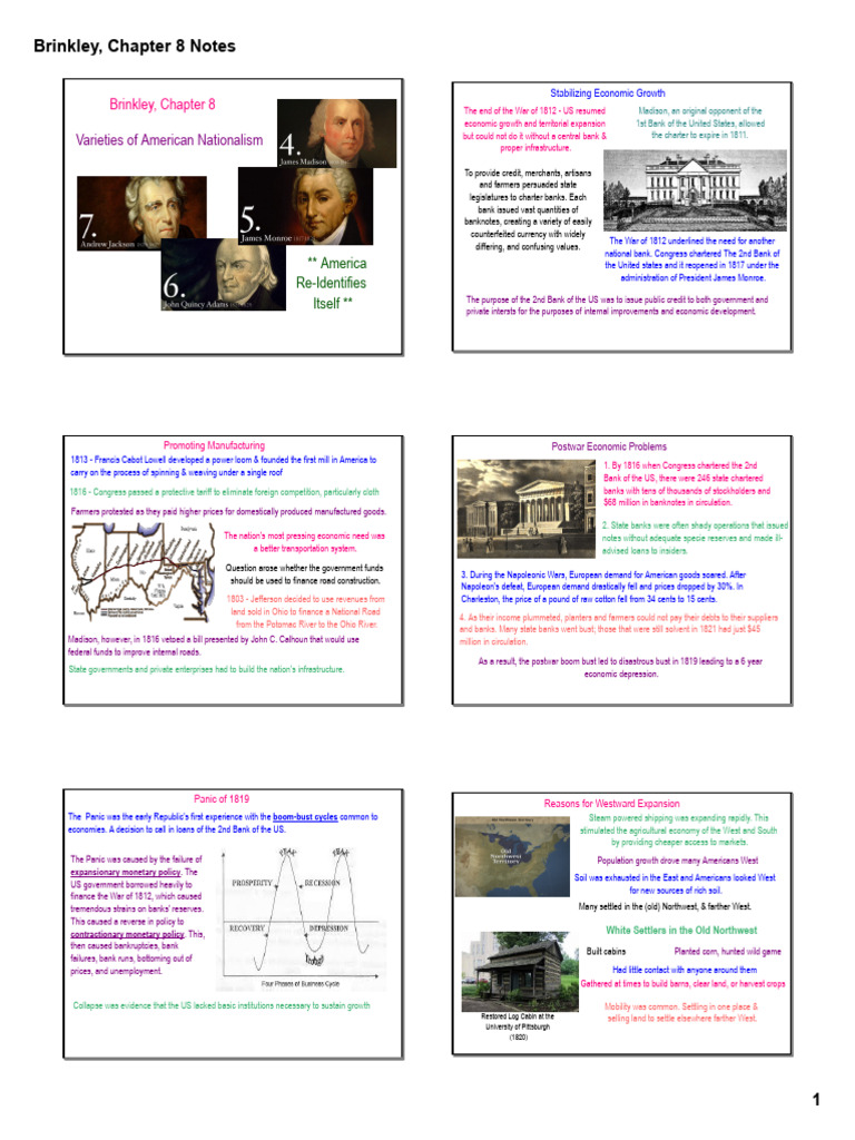 Brinkley Chapter 8 Notes | PDF | John Quincy Adams | John Marshall