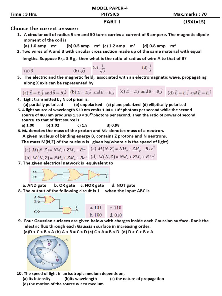 Model Paper 4 | PDF
