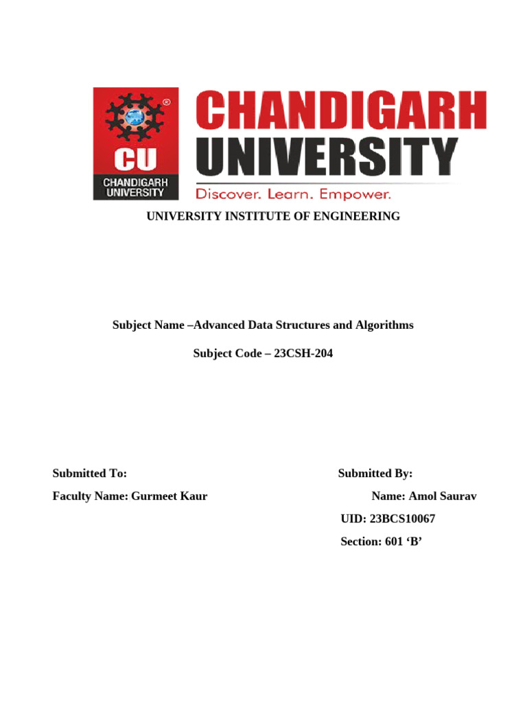 Case study ADSA | PDF | Computer Engineering | Computer Science