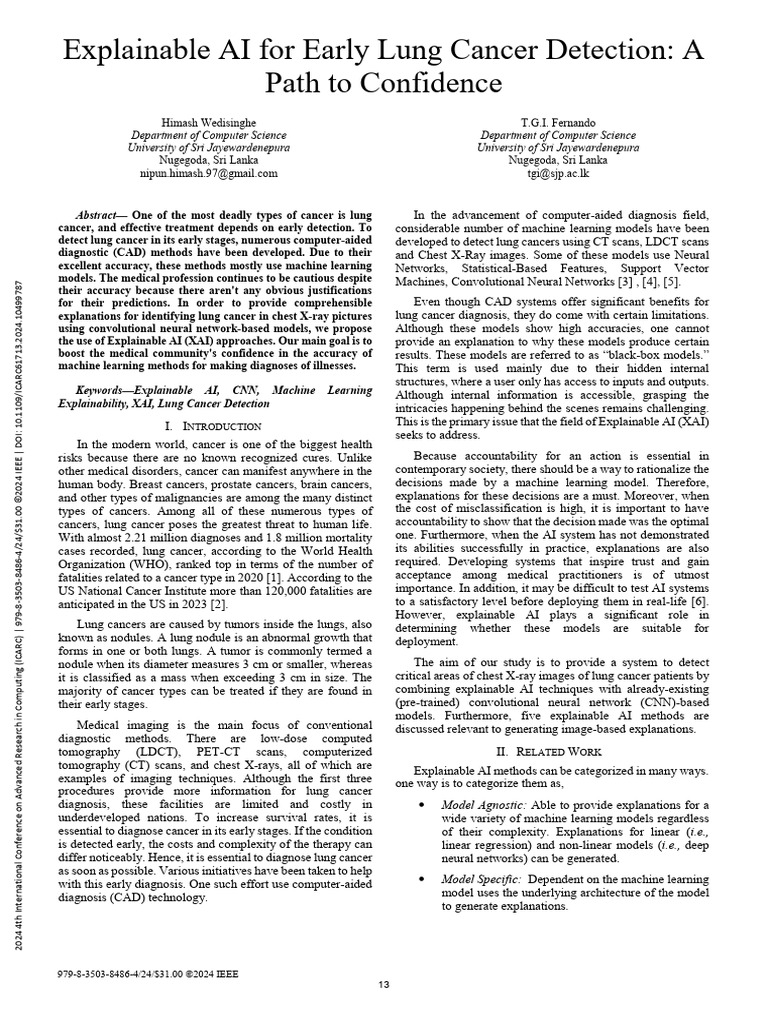 Explainable AI For Early Lung Cancer Detection A Path To Confidence ...