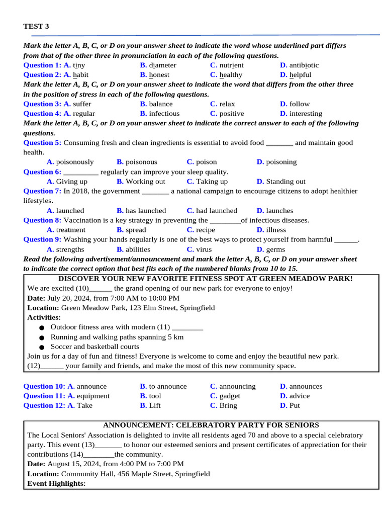 Midterm Test Mock Test | PDF | Sleep | Strength Training