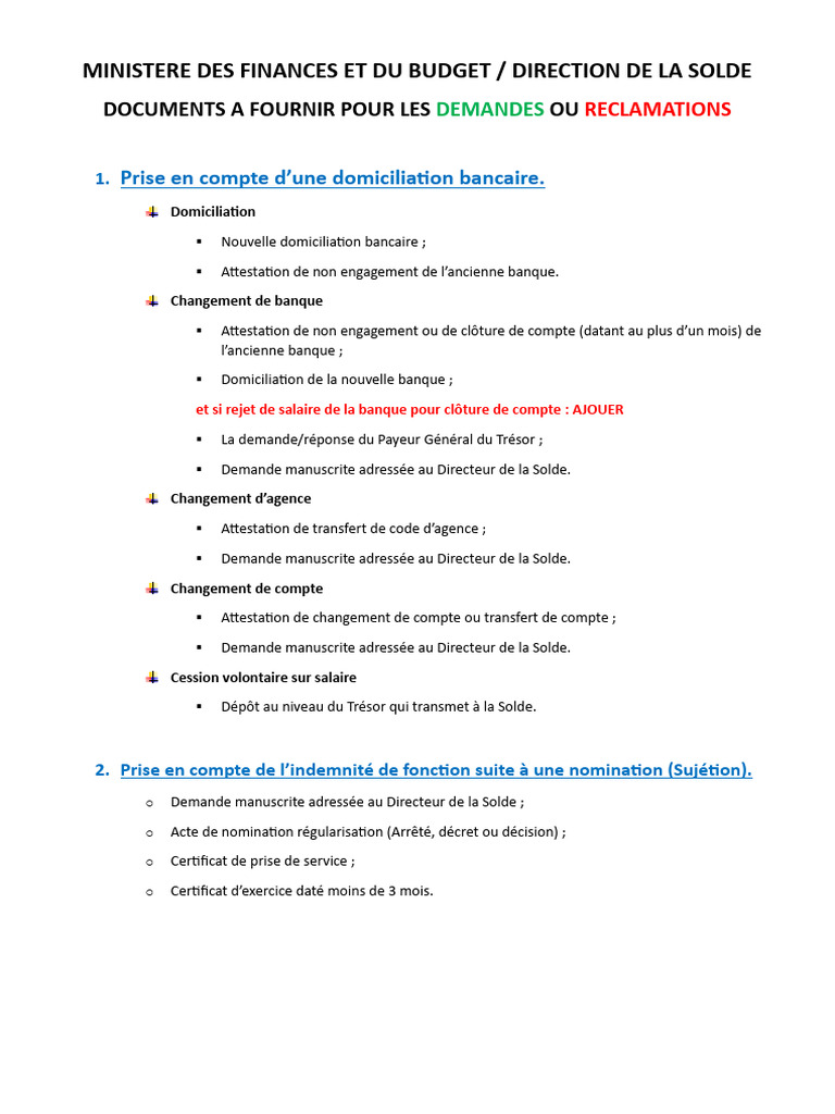 Les Procedures de La Solde | PDF | Retraite | Banques