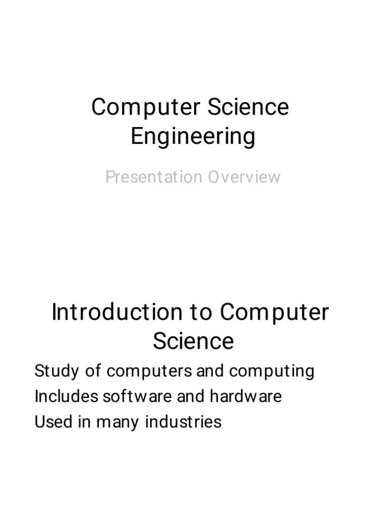 Computer Science Presentation | PDF