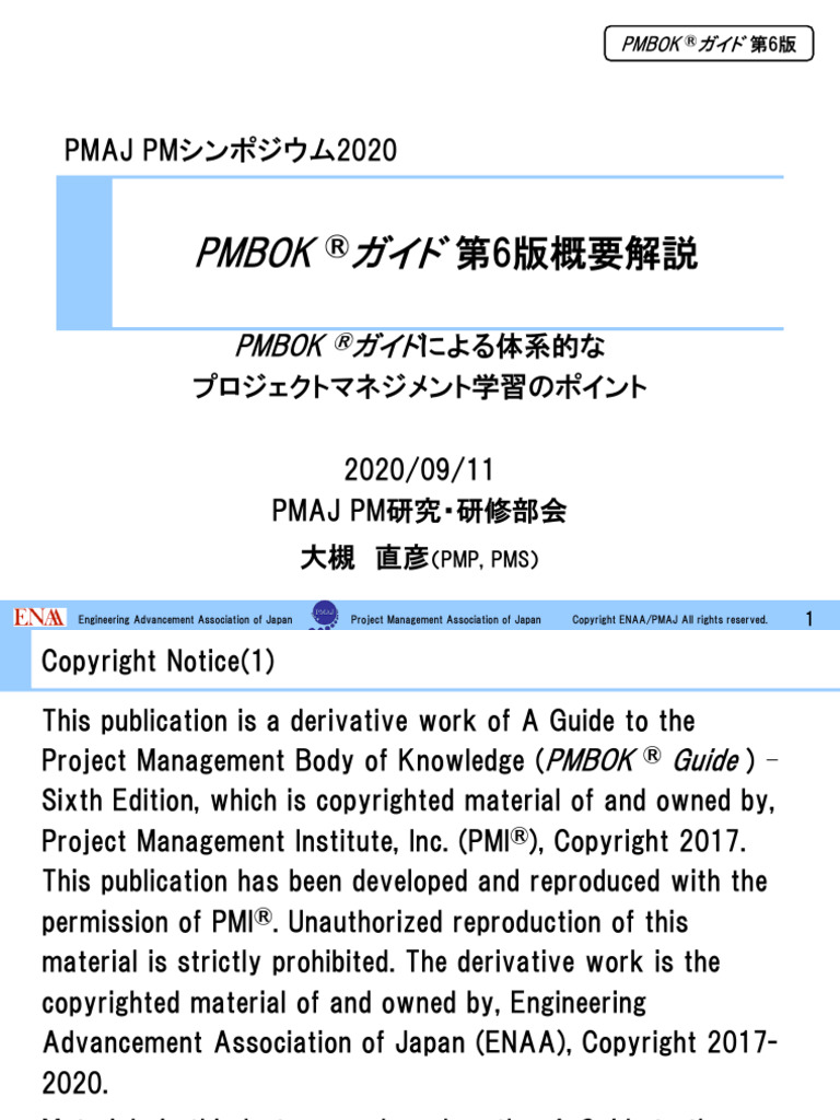 Pmbok: Pmaj PM 2020 | PDF