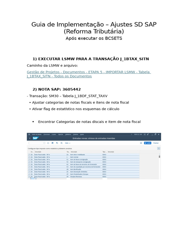 SAP SD Reforma Tributária Após Executar Os BCSETS | PDF