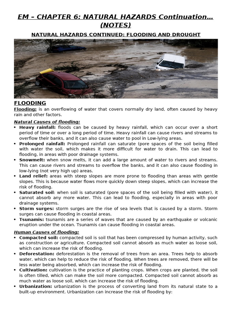EM - Chapter 6. Floods and Drought Notes | PDF | Flood | Natural Disasters