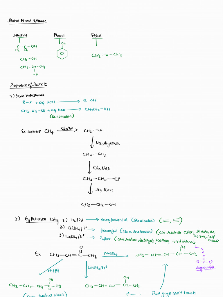 Alcohol, Phenol and Ether (All Ncert Concepts+reactions) | PDF