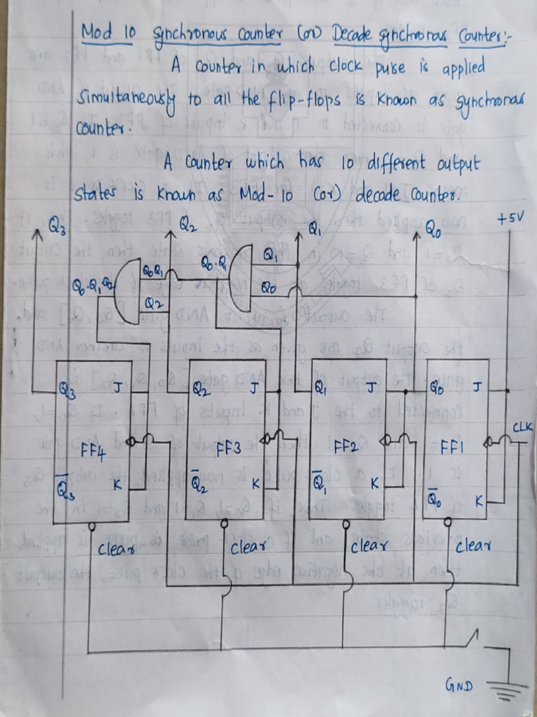 Synchronous Decade Counter | PDF | Electronic Engineering ...