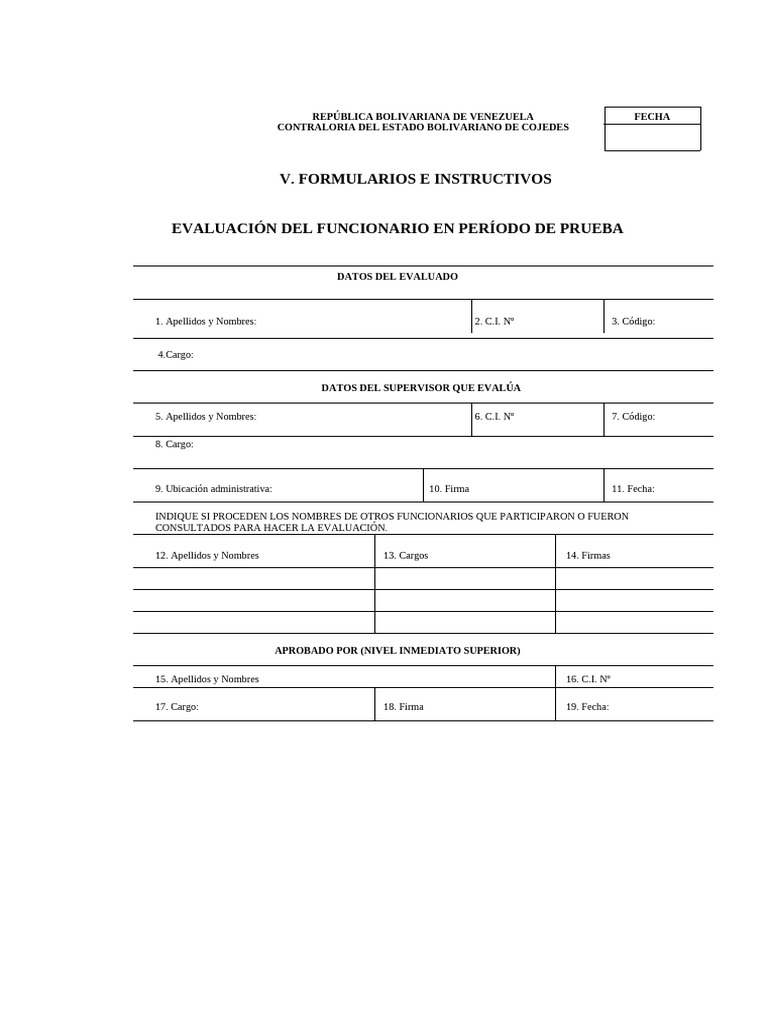 Evaluacion Del Personal en Periodo de Prueba | PDF