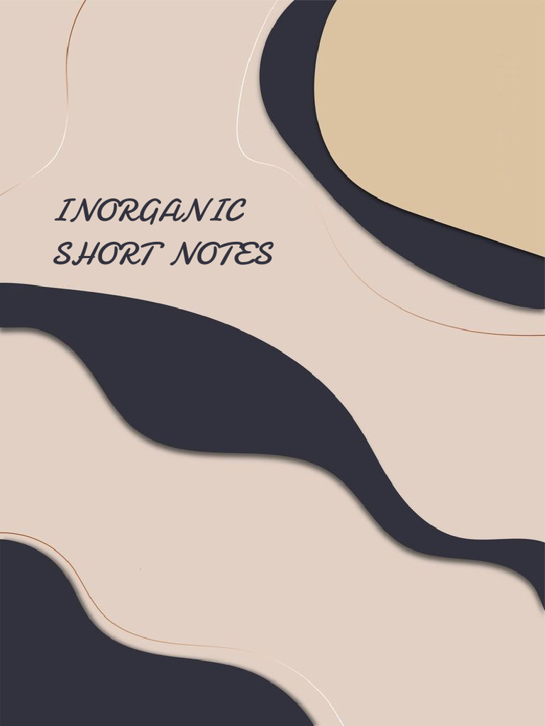 Inorganic Short Notes | PDF