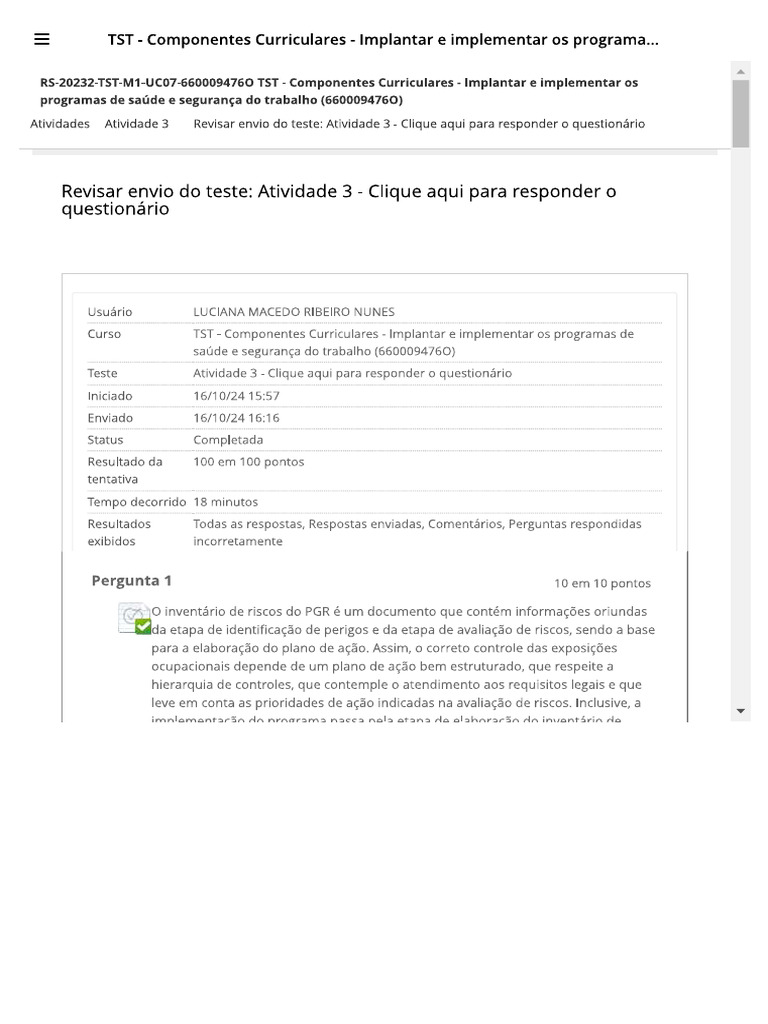 Respostas Atividade 03 - Unidade 07 | PDF