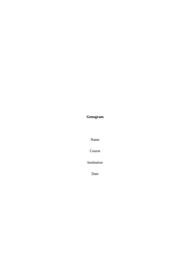 3 Generations Genogram | PDF | Family | Marriage