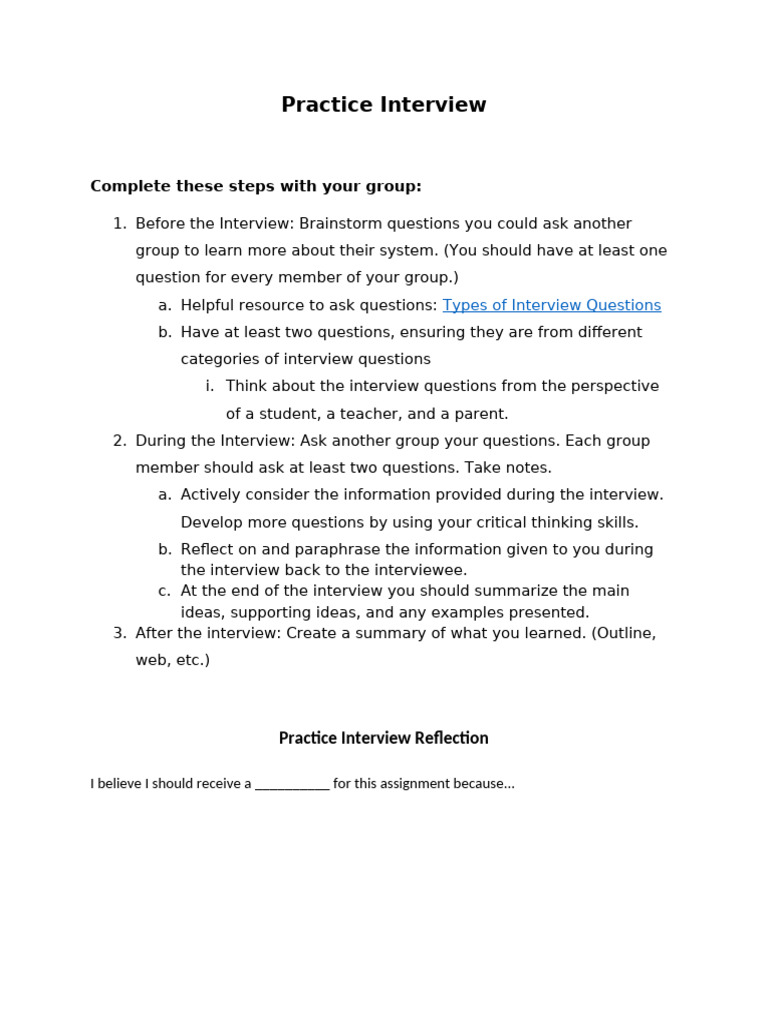 05 - Practice Interview | PDF