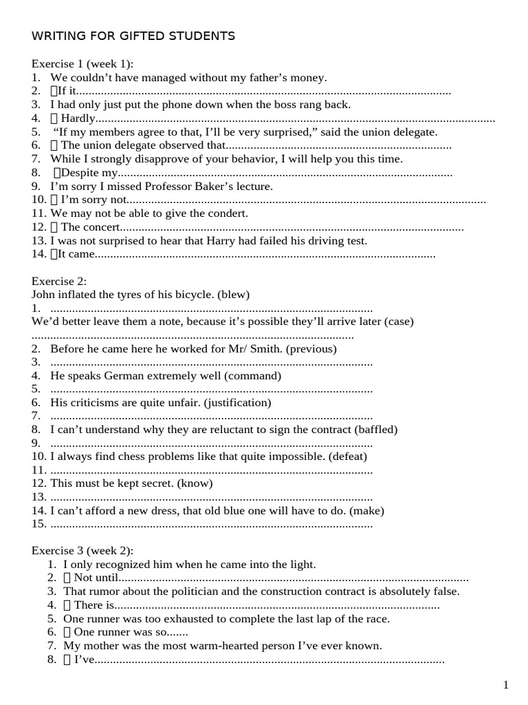 Rewrite HSG Luyen Thi | PDF