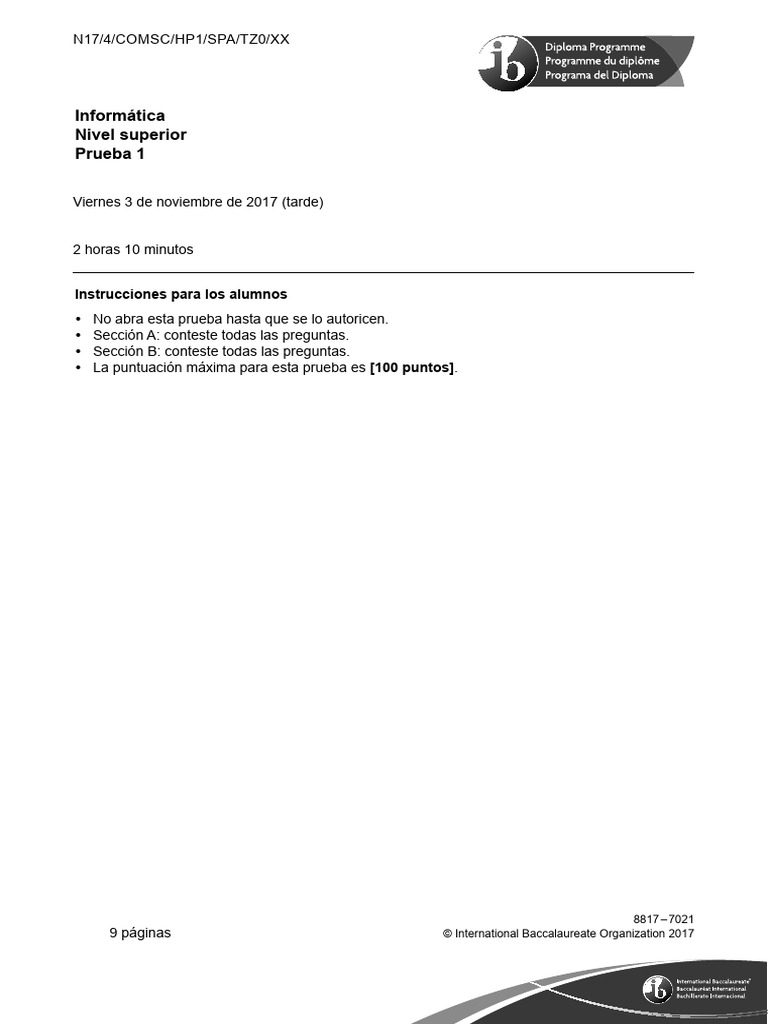 Computer Science Paper 1 HL Spanish | PDF | Software | LAN inalámbrico