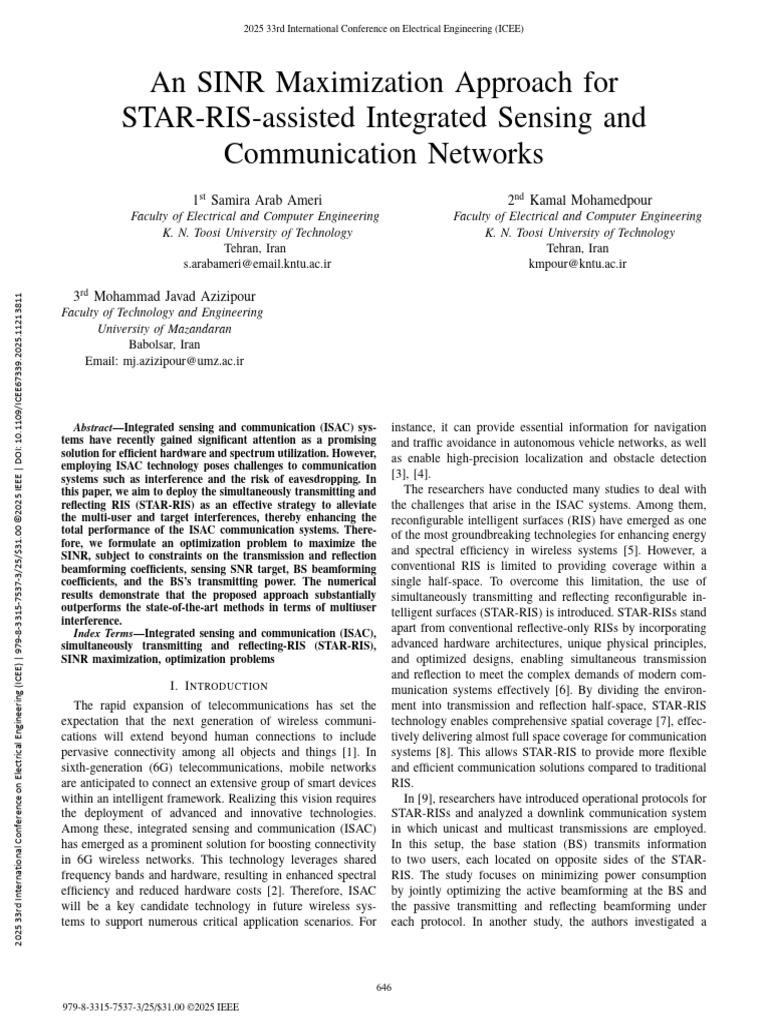 An SINR Maximization Approach for STAR-RIS-Assisted Integrated Sensing ...
