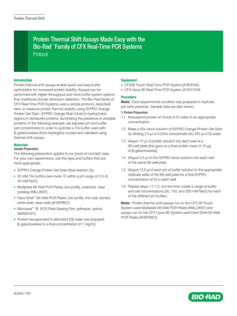 stain for thermal shift assay | PDF | Real Time Polymerase Chain ...